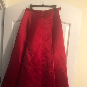Kay Unger Scarlet A-Line Skirt full length deep pleats